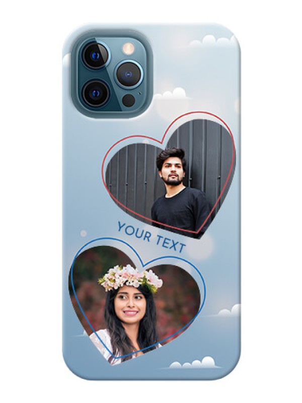 Custom iPhone 12 Pro Max Phone Cases: Blue Color Couple Design 