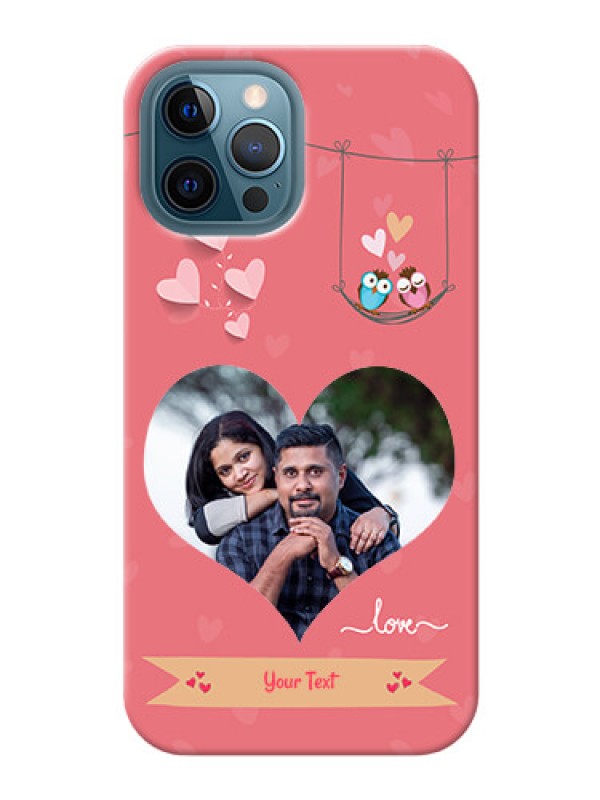 Custom iPhone 12 Pro Max custom phone covers: Peach Color Love Design 