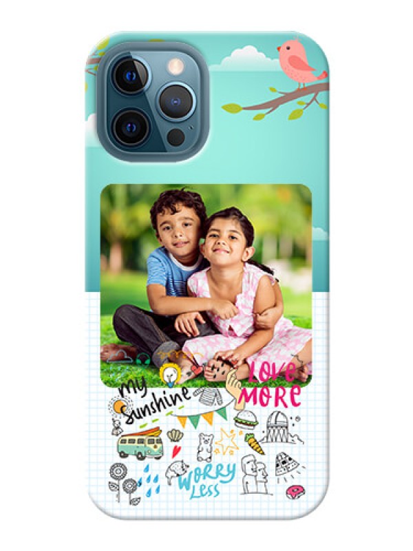 Custom iPhone 12 Pro Max phone cases online: Doodle love Design