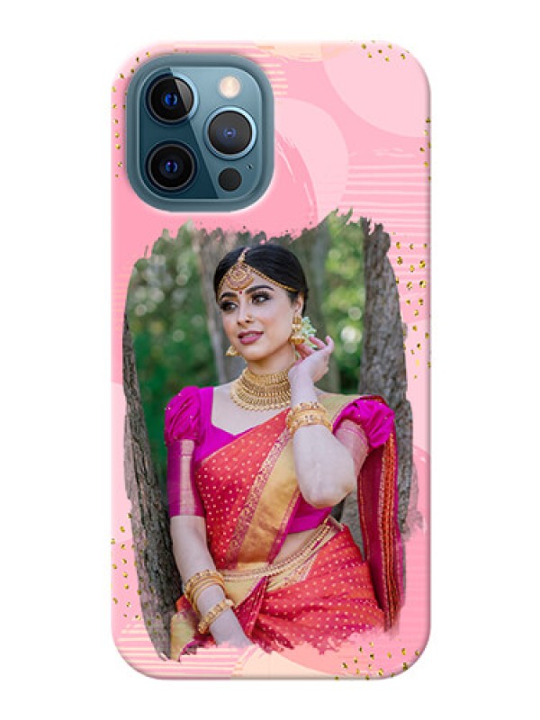 Custom iPhone 12 Pro Max Phone Covers for Girls: Gold Glitter Splash Design