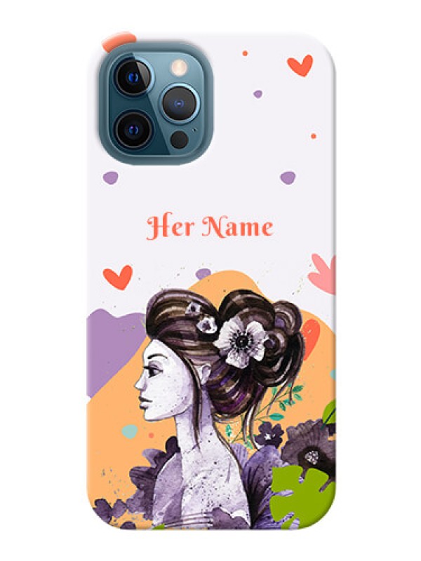 Custom iPhone 12 Pro Max Custom Mobile Case with Woman And Nature Design