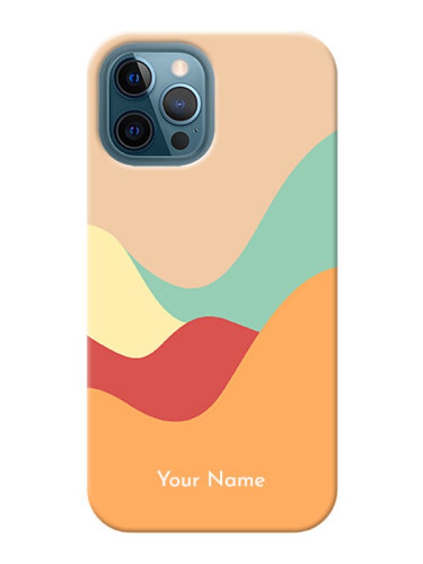 Custom iPhone 12 Pro Max Custom Mobile Case with Ocean Waves Multi-colour Design