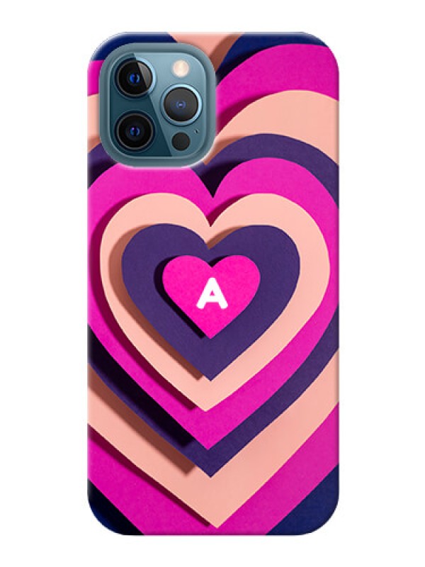 Custom iPhone 12 Pro Max Custom Mobile Case with Cute Heart Pattern Design