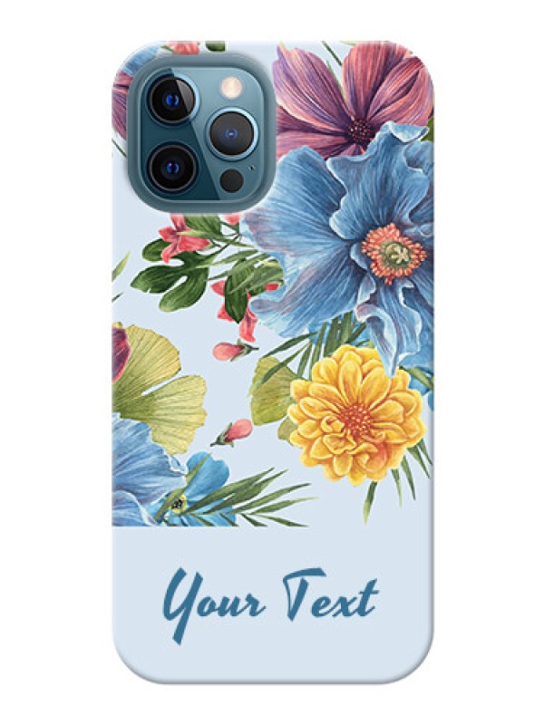 Custom iPhone 12 Pro Max Custom Phone Cases: Stunning Watercolored Flowers Painting Design