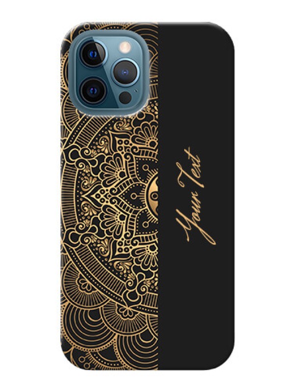 Custom iPhone 12 Pro Max Back Covers: Mandala art with custom text Design
