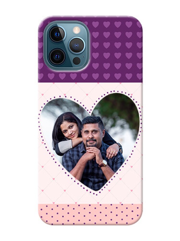 Custom iPhone 12 Pro Mobile Back Covers: Violet Love Dots Design