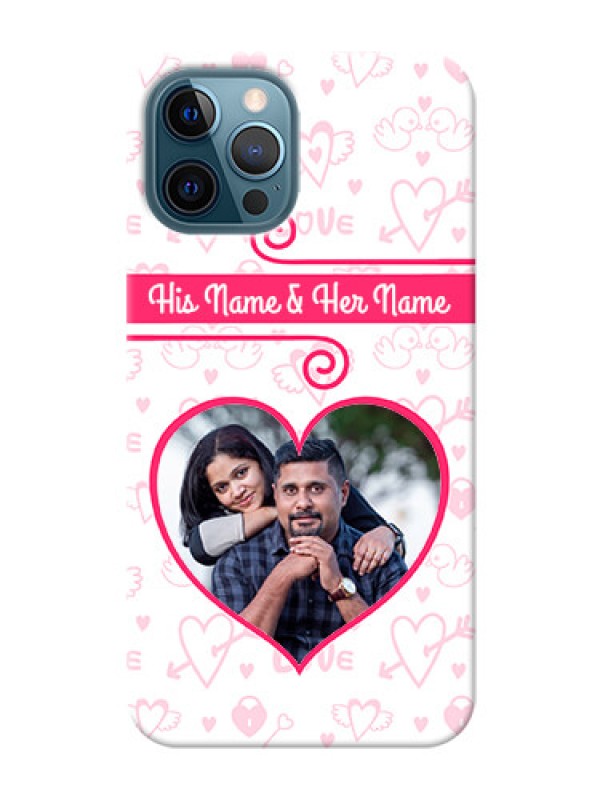 Custom iPhone 12 Pro Personalized Phone Cases: Heart Shape Love Design