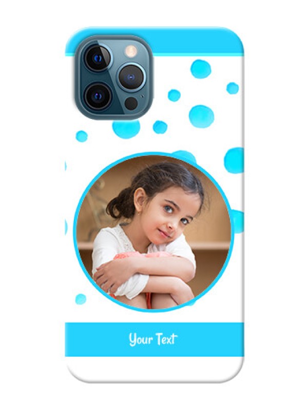 Custom iPhone 12 Pro Custom Phone Covers: Blue Bubbles Pattern Design