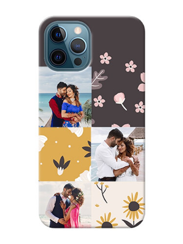 Custom iPhone 12 Pro phone cases online: 3 Images with Floral Design
