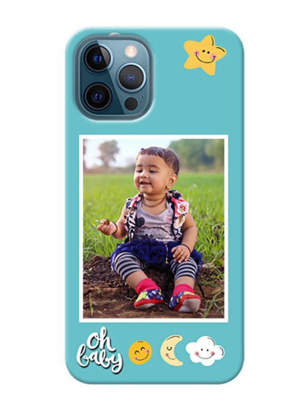 Custom iPhone 12 Pro Personalised Phone Cases: Smiley Kids Stars Design