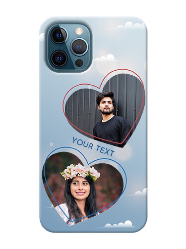 Custom iPhone 12 Pro Phone Cases: Blue Color Couple Design 
