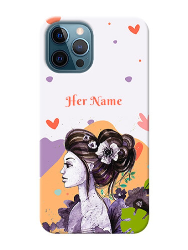 Custom iPhone 12 Pro Custom Mobile Case with Woman And Nature Design