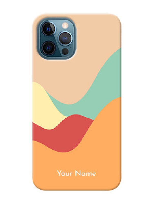 Custom iPhone 12 Pro Custom Mobile Case with Ocean Waves Multi-colour Design