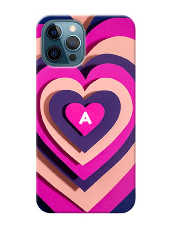 Custom iPhone 12 Pro Custom Mobile Case with Cute Heart Pattern Design