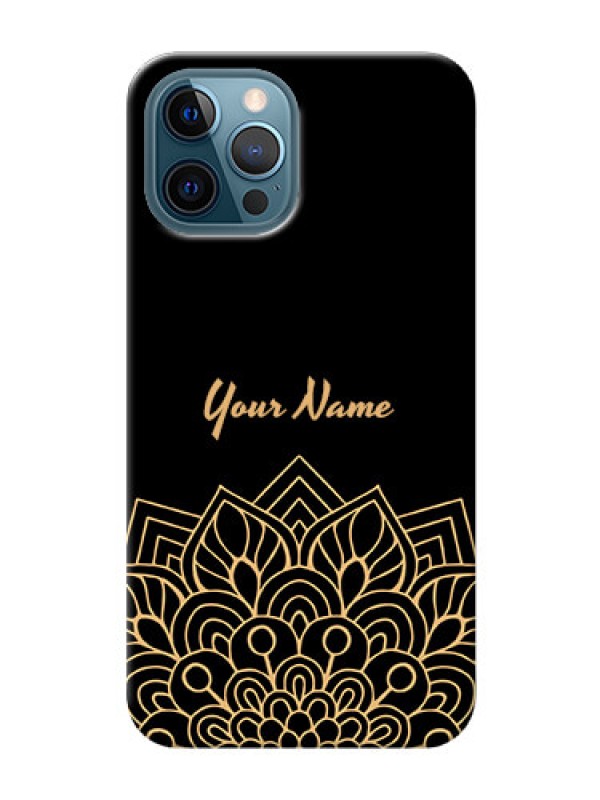 Custom iPhone 12 Pro Back Covers: Golden mandala Design