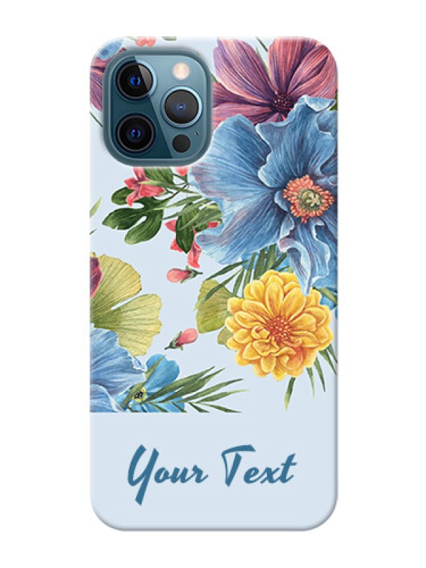 Custom iPhone 12 Pro Custom Phone Cases: Stunning Watercolored Flowers Painting Design