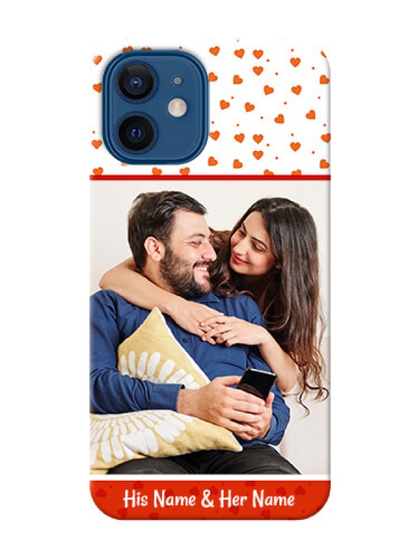 Custom iPhone 12 Phone Back Covers: Orange Love Symbol Design