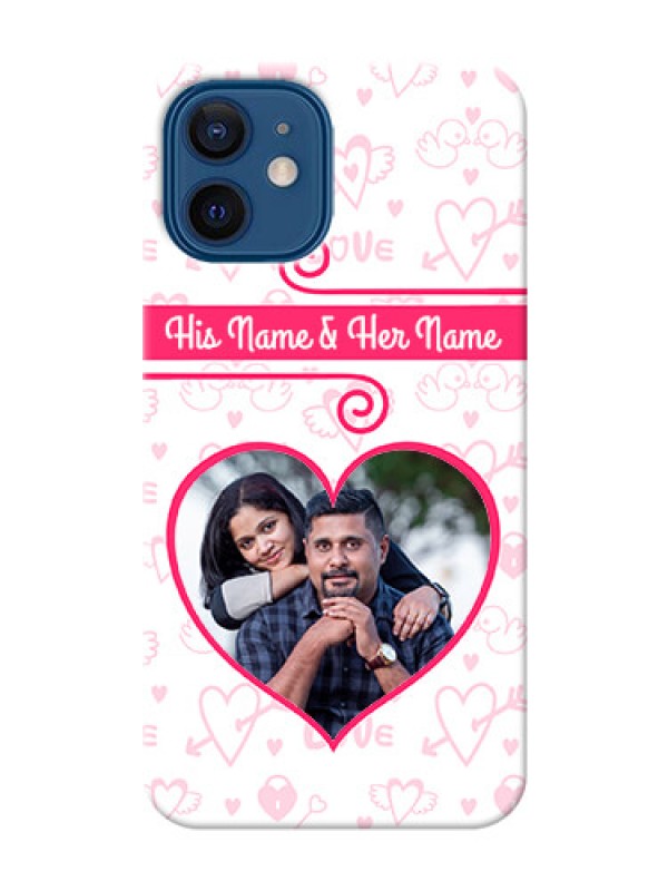 Custom iPhone 12 Personalized Phone Cases: Heart Shape Love Design