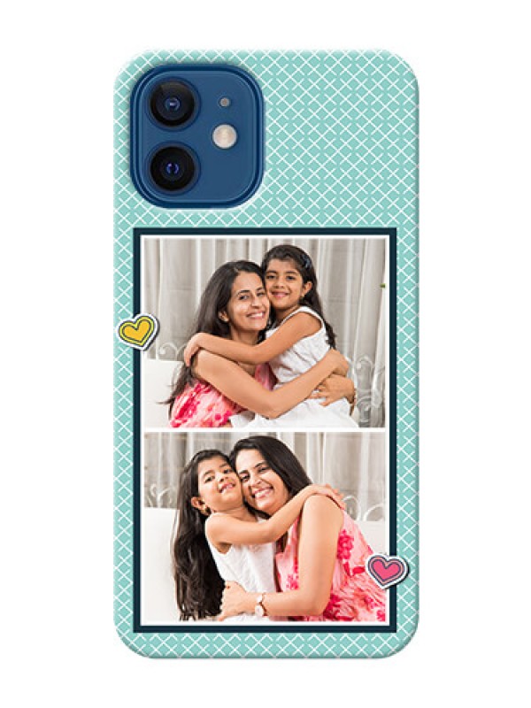 Custom iPhone 12 Custom Phone Cases: 2 Image Holder with Pattern Design