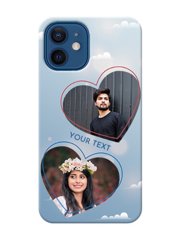 Custom iPhone 12 Phone Cases: Blue Color Couple Design 