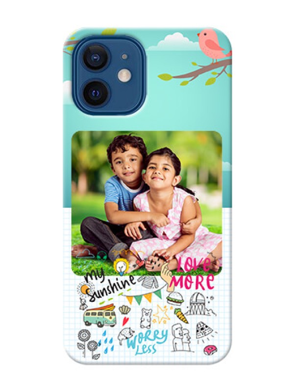 Custom iPhone 12 phone cases online: Doodle love Design
