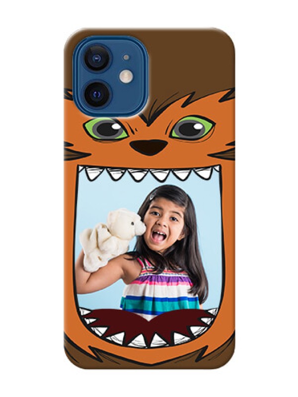 Custom iPhone 12 Phone Covers: Owl Monster Back Case Design