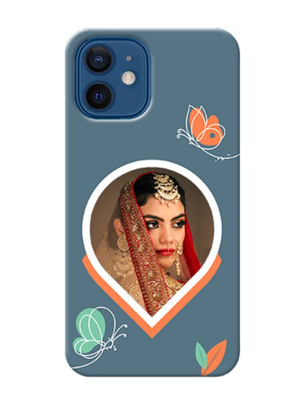Custom iPhone 12 Custom Mobile Case with Droplet Butterflies Design