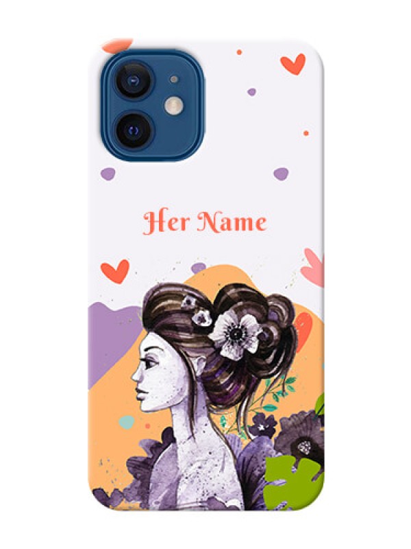 Custom iPhone 12 Custom Mobile Case with Woman And Nature Design