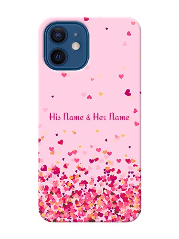 Custom iPhone 12 Phone Back Covers: Floating Hearts Design