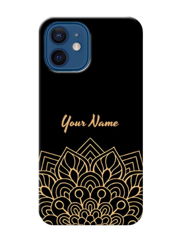 Custom iPhone 12 Back Covers: Golden mandala Design