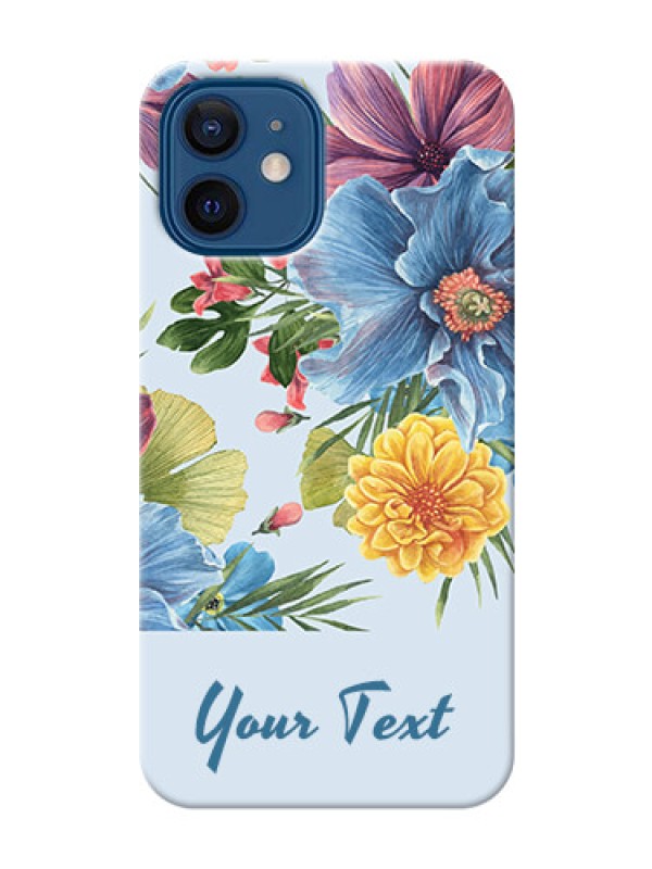 Custom iPhone 12 Custom Phone Cases: Stunning Watercolored Flowers Painting Design