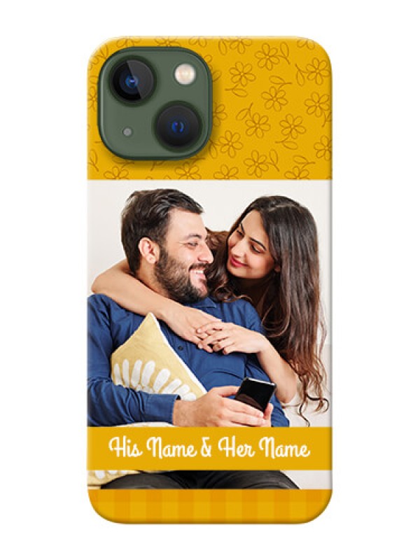 Custom iPhone 13 Mini mobile phone covers: Yellow Floral Design