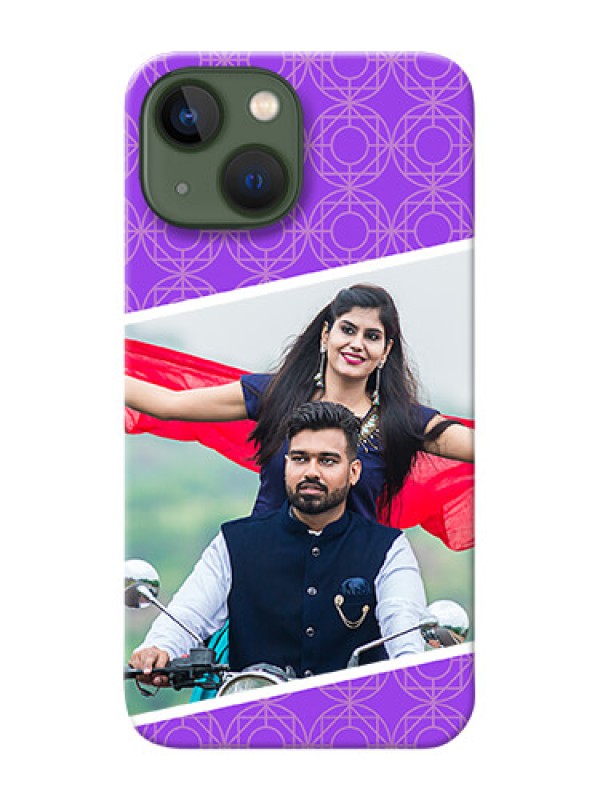 Custom iPhone 13 Mini mobile back covers online: violet Pattern Design