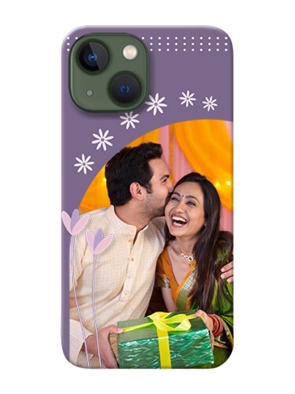 Custom iPhone 13 Mini Phone covers for girls: lavender flowers design 