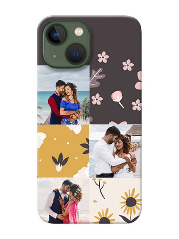 Custom iPhone 13 Mini phone cases online: 3 Images with Floral Design