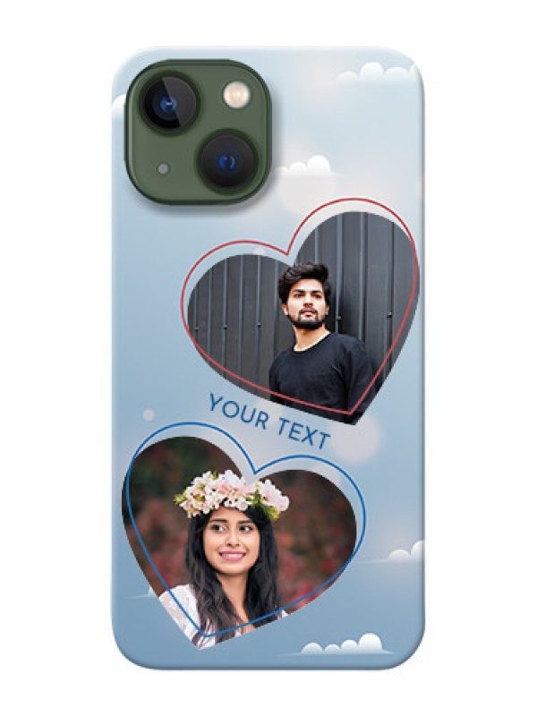 Custom iPhone 13 Mini Phone Cases: Blue Color Couple Design 