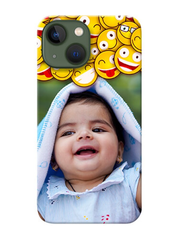 Custom iPhone 13 Mini Custom Phone Cases with Smiley Emoji Design