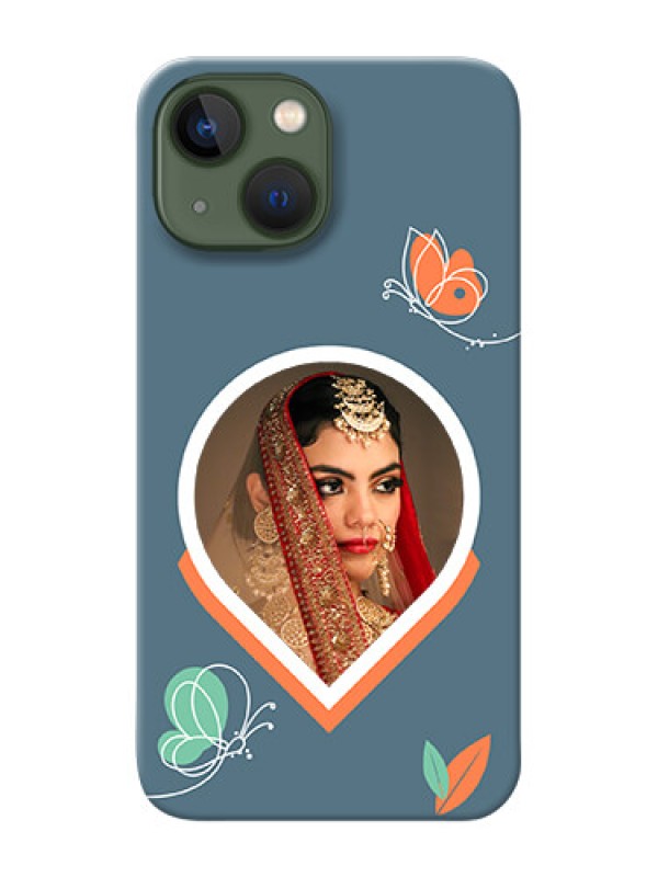Custom iPhone 13 Mini Custom Mobile Case with Droplet Butterflies Design