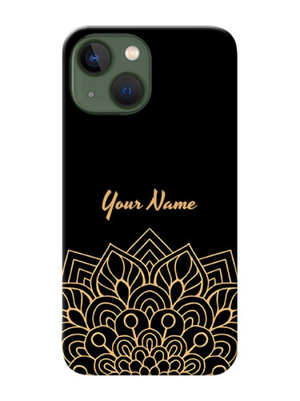 Custom iPhone 13 Mini Back Covers: Golden mandala Design