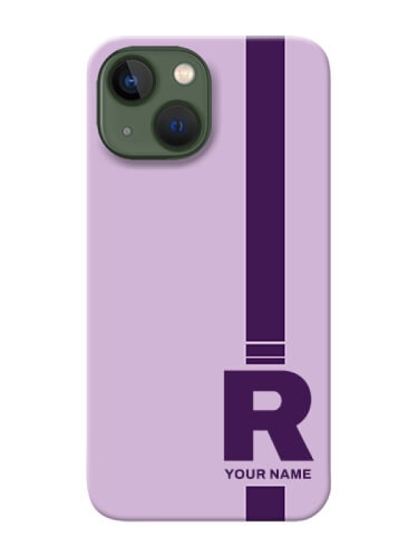 Custom iPhone 13 Mini Custom Phone Covers: Simple dual tone stripe with name Design