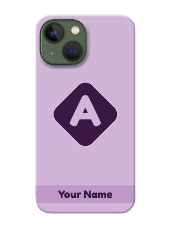 Custom iPhone 13 Mini Custom Mobile Case with Custom Letter in curved badge Design