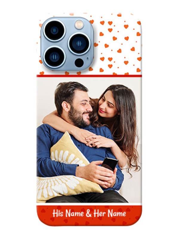 Custom iPhone 13 Pro Max Phone Back Covers: Orange Love Symbol Design