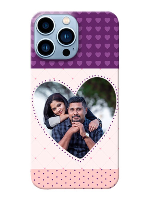 Custom iPhone 13 Pro Max Mobile Back Covers: Violet Love Dots Design