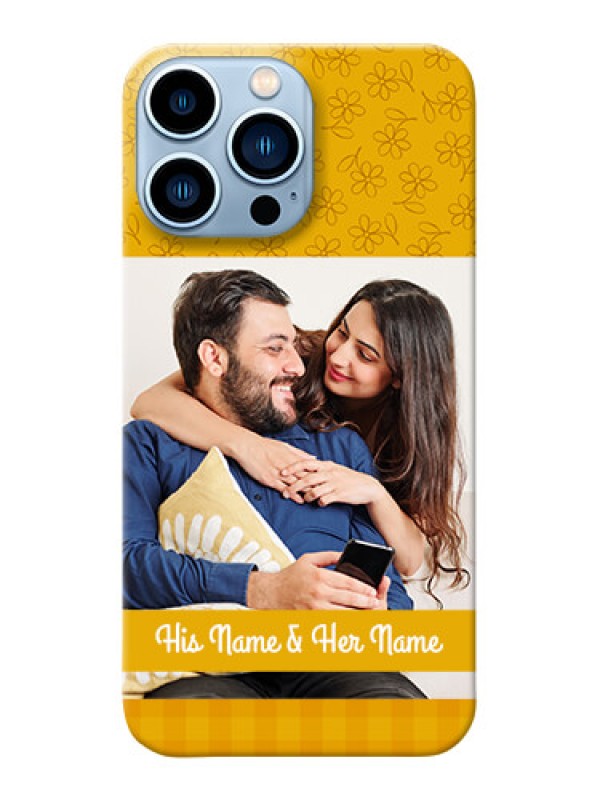 Custom iPhone 13 Pro Max mobile phone covers: Yellow Floral Design