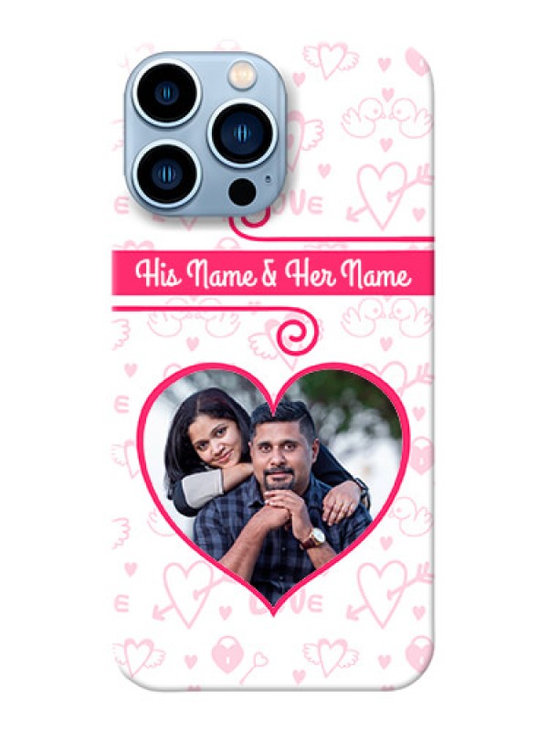Custom iPhone 13 Pro Max Personalized Phone Cases: Heart Shape Love Design