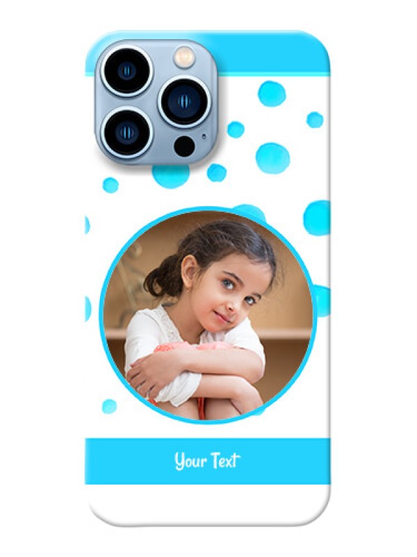 Custom iPhone 13 Pro Max Custom Phone Covers: Blue Bubbles Pattern Design