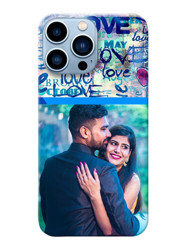 Custom iPhone 13 Pro Max Mobile Covers Online: Colorful Love Design