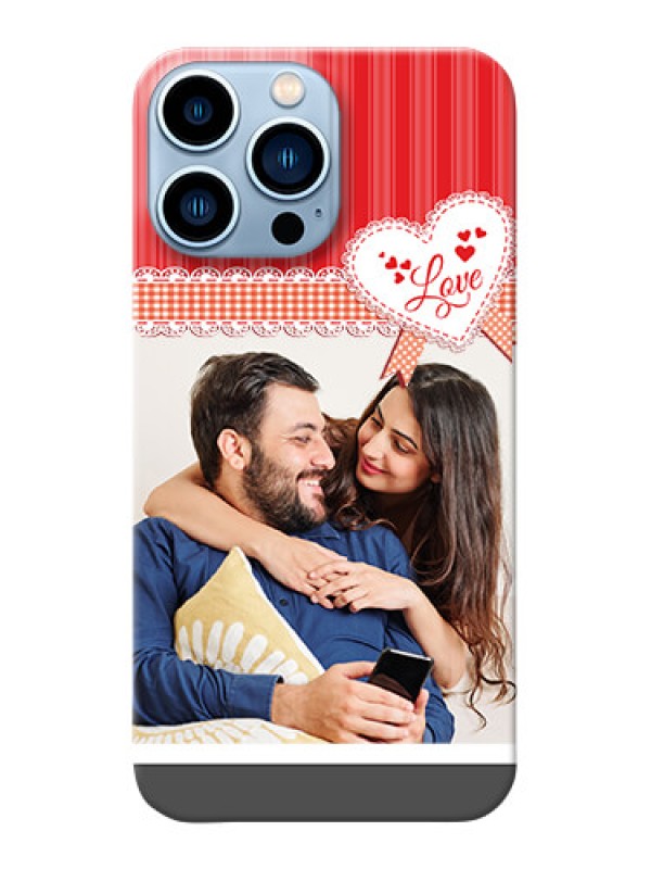 Custom iPhone 13 Pro Max phone cases online: Red Love Pattern Design