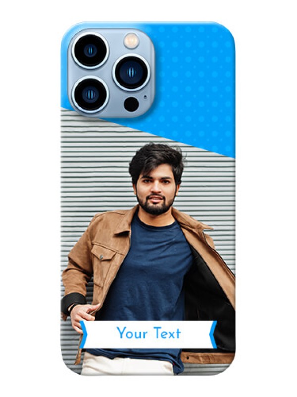 Custom iPhone 13 Pro Max Personalized Mobile Covers: Simple Blue Color Dotted Design