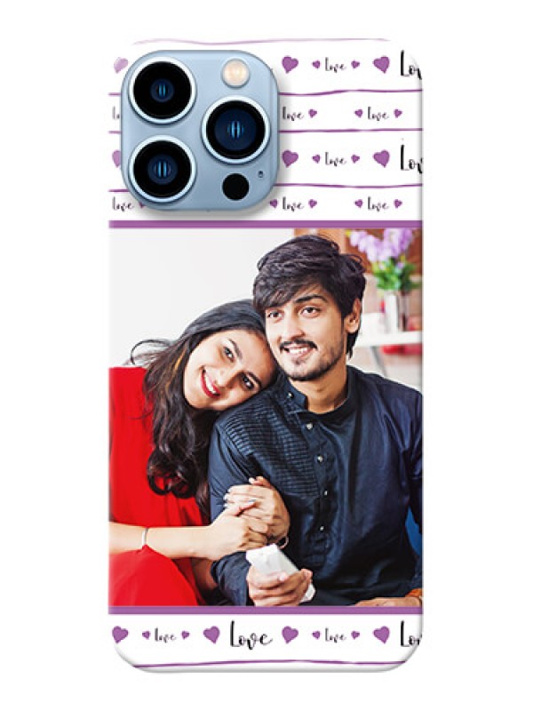 Custom iPhone 13 Pro Max Mobile Back Covers: Couples Heart Design